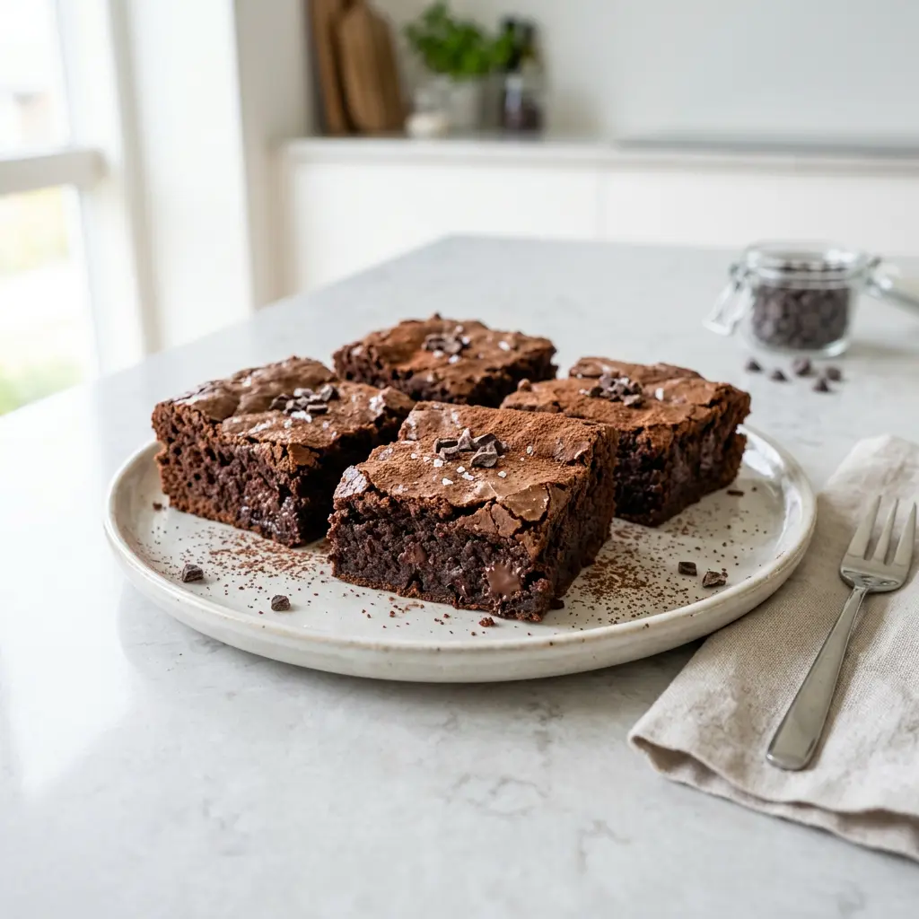Fotografija recepta Brownie u fritezi na vruć vazduh kao pripremljenog domaćeg deserta