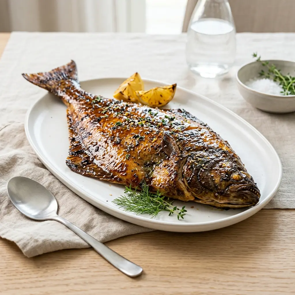 Fotografija recepta Glazirani halibut kao pripremljenog domaćeg jela