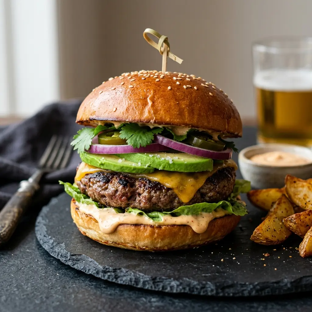 Fotografija recepta Meksički burger kao pripremljenog domaćeg jela