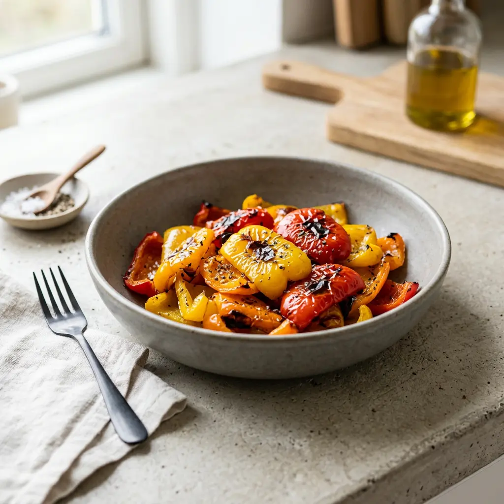 Fotografija recepta Paprika u fritezi na vruć vazduh kao pripremljenog domaćeg jela