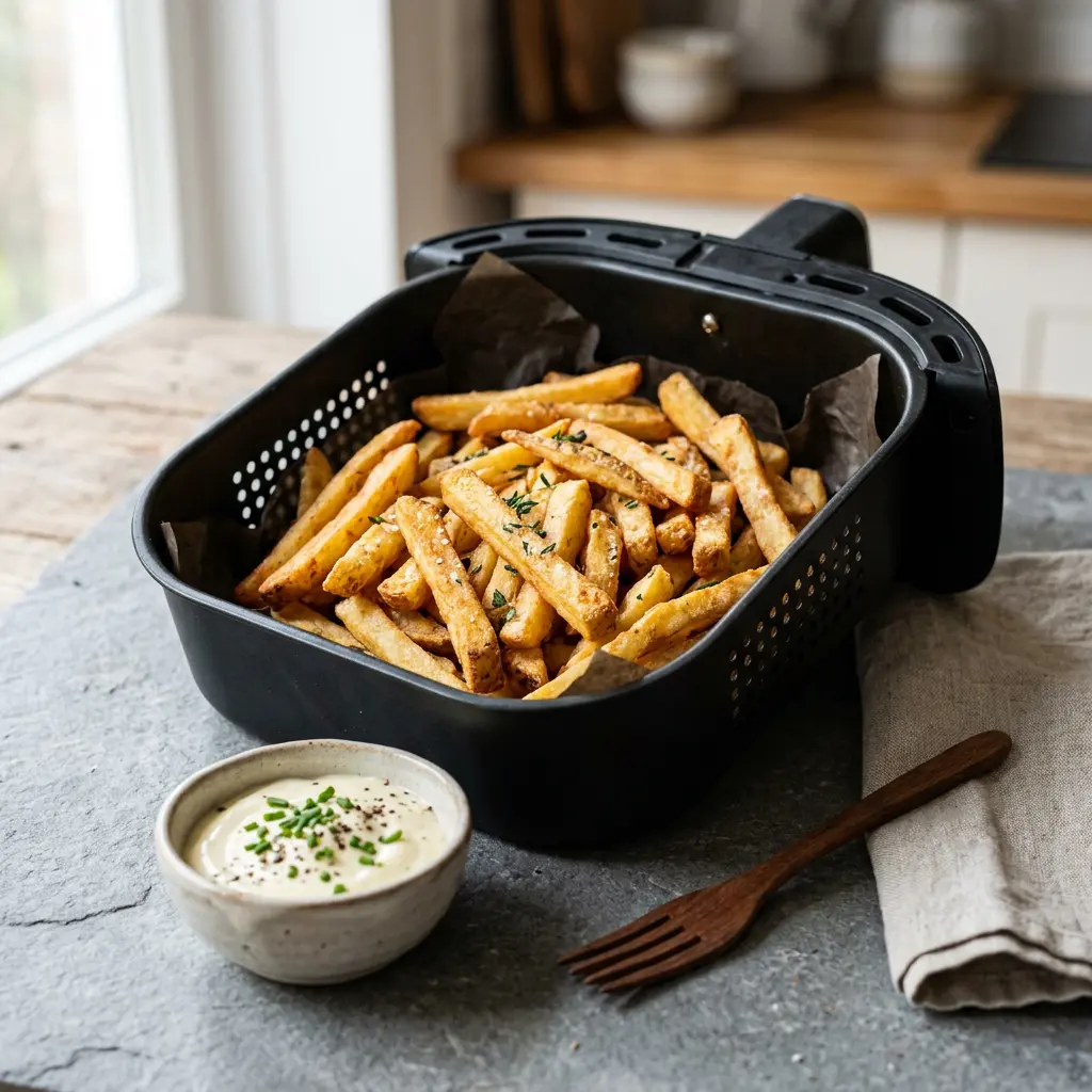 Fotografija recepta Smrznuti pomfrit u fritezi na vruć vazduh kao pripremljenog domaćeg jela