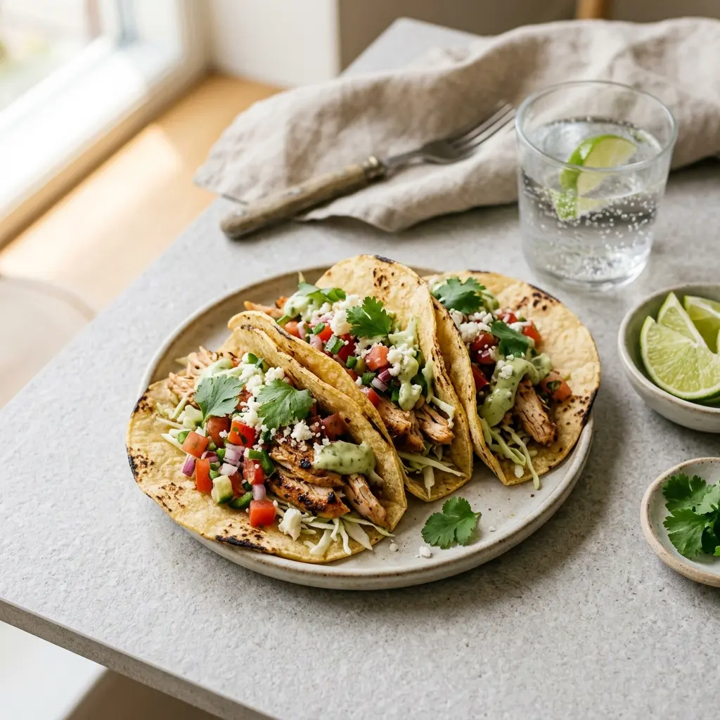 Fotografija recepta Tacos sa piletinom kao pripremljenog domaćeg jela