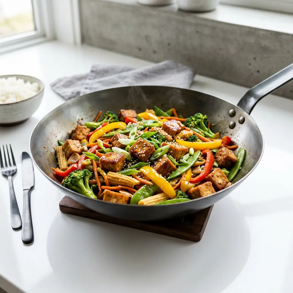 Fotografija recepta Tofu iz woka kao pripremljenog domaćeg jela