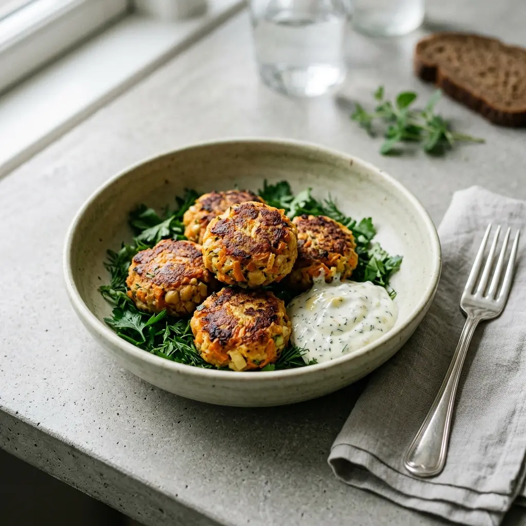 Fotografija recepta Vegetarijanske pljeskavice kao pripremljenog domaćeg jela